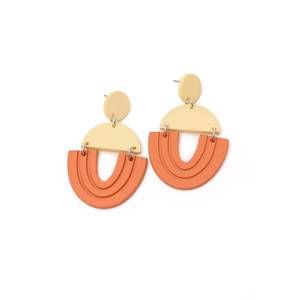 NEW 123 AMORE women's right on time earrings in orange